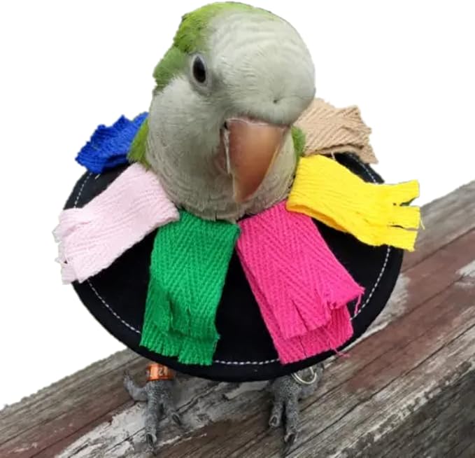 Adjustable Bird Collar Anti Bite Elizabethan Recovery Cone, Bird Neck Protector for Feather Plucking, Skin-Friendly Bird Neckwear Full Body Shield for Parakeet Conure Cockatiel (M)