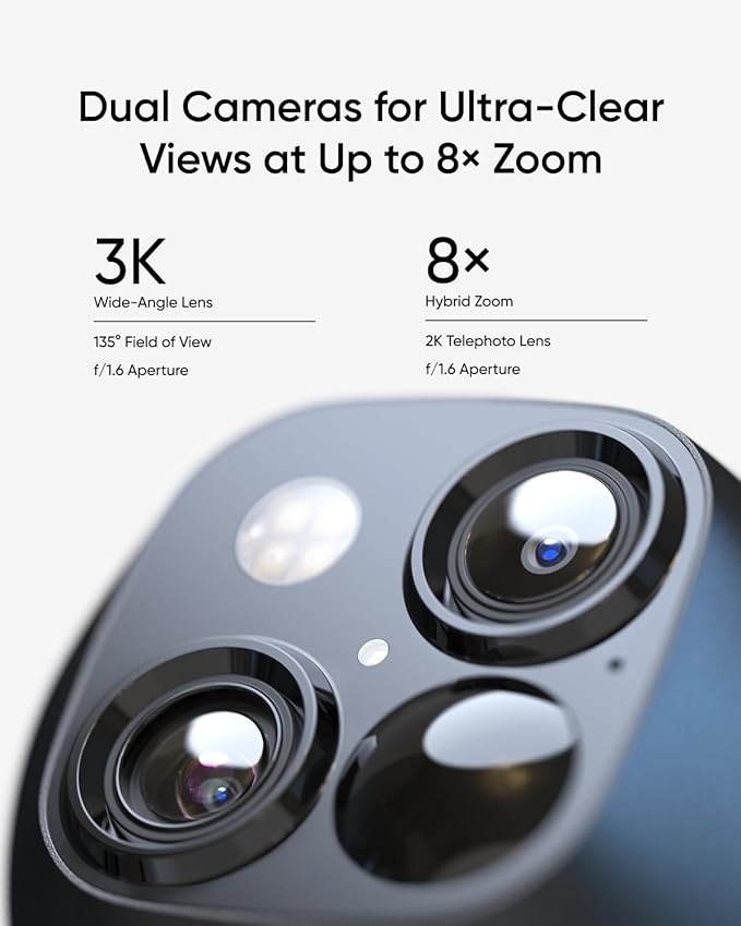 eufy Security SoloCam S340 2-Cam Kit (HomeBase S380), Solar Security Camera, Wireless Outdoor Camera, 360° Pan and Tilt Surveillance, No Blind Spots, 2.4 GHz Wi-Fi, No Monthly Fee