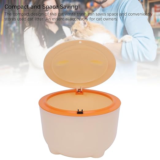 Diydeg Cat Litter Trash Can, Enclosed Design Cat Waste Trash Can with Press Type Lid, Multipurpose Dog Poop Pet Garbage Disposal Diaper Waste Station for Cats, Dogs, Rabbits