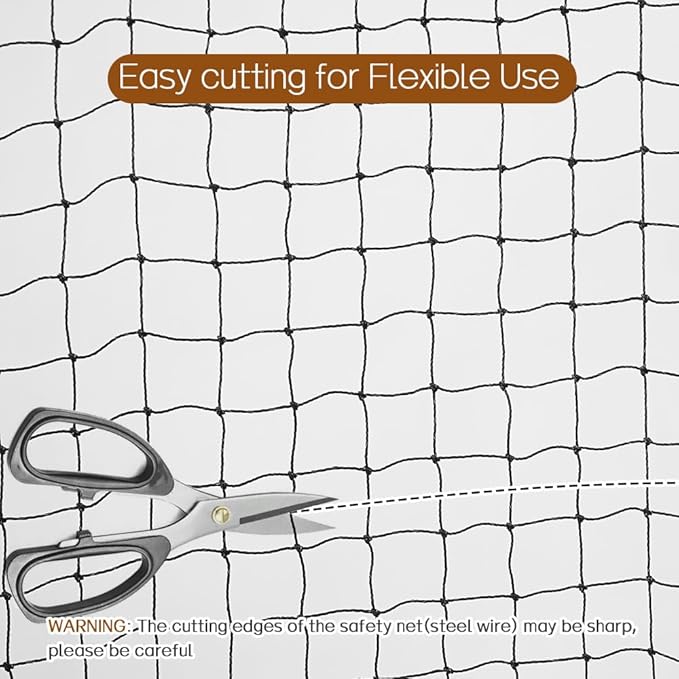 Cat Balcony Net, Steel Wire Reinforced, Anti-Fall Fence, Safety Net, Extra Strong (10 X 13 Ft)
