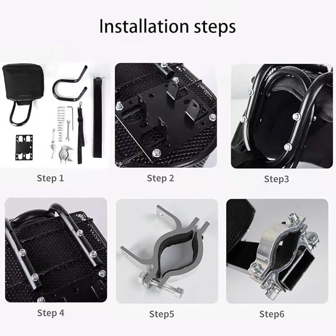 Small Dog Bike Carrier, Bicycle Pet Seat with Tether, Padded Insert, Two-Way Reinforcement, Quick Clamp
