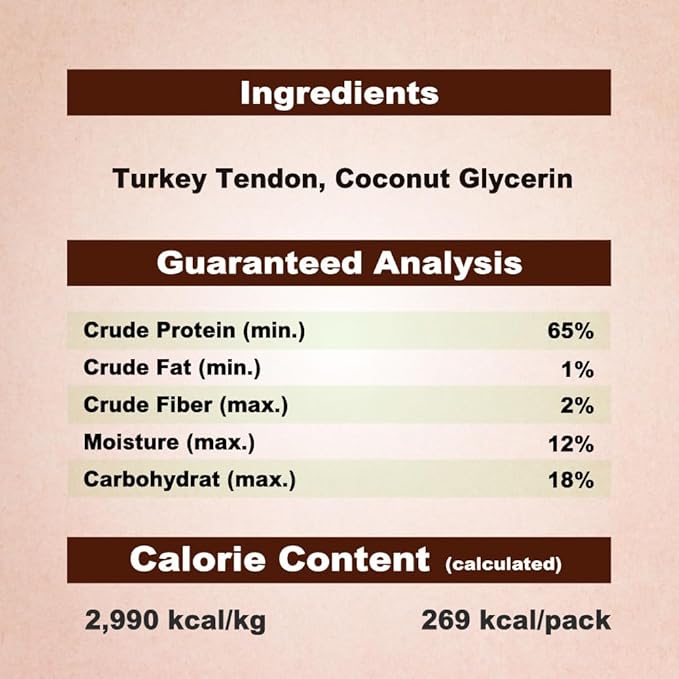 A Freschi srl Turkey Tendons for Dogs, USA-Sourced, Healthy Dog Treats, Rawhide-Free Puppy Chews, Long Lasting, All Natural, Hypoallergenic Dog Treats for Medium Breeds, 3 Count Pack Rope (M)