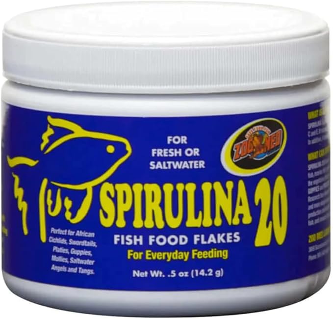 Zoo Med Laboratories AZMAFS1 Aquatrol Spirulina 20 Flake, 1-Ounce