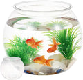Small Desktop Fish Tank 8.66In Round Clear Plastic Fish Bowl Aquarium for Betta and Aquatic Plants Home Office Garden Decor