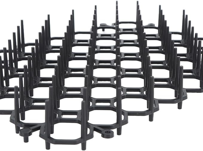 12Pcs Cat Deterrent Mat, Anti Cat Dog Network with Plastic Spikes, Indoor Outdoor Training Mat for Keeping Away Cats Dogs, Protecting Plants Furniture and Cars