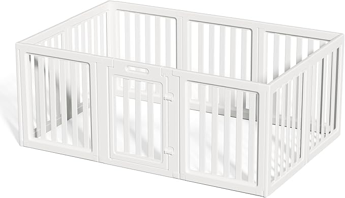 Dog Playpen,Clear Dog Pen, Acrylic Dog Pen，Easy to Install and Remove Dog Play Pen and Kennel Playpen, Suitable for Dogs, Cats,Dog Playpen Indoor (White, 23.6" Height, 10PCS)