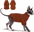 Fleece Sphynx Cat Clothes Soft Hairless Cat Clothes Pullover Cat Sweater for Chihuahua All Season Light and Warm Kitten Cloth for Cats Only Puppy Clothes Small Dog Sweater (Orange, Large)