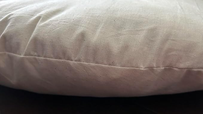 Round Dog Bed Insert Natural – Muslin Cotton Cover with Raw Cotton Filling, Breathable, Plastic-Free, Replacement Cushion (Extra Small 18" x 3")