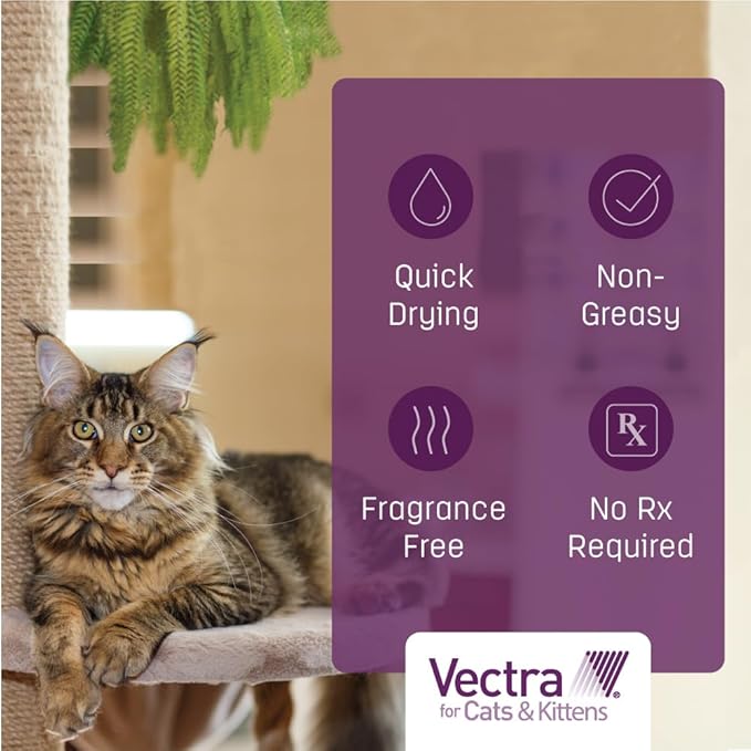 Vectra for Cats & Kittens Flea Treatment & Prevention for Small Cats (2-9 lbs.) 6-Month Supply