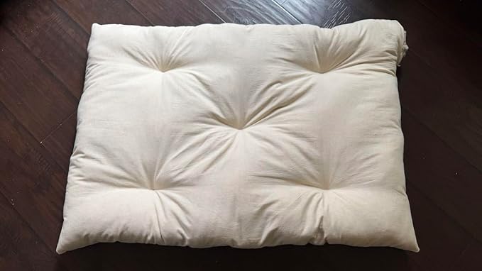 Rectangular Muslin Dog Bed Insert with Raw Cotton Filler, Natural Pet Bed Cushion Insert, Breathable Inner Pillow for Dog Bed Covers (XX Large 53"x36"x5")
