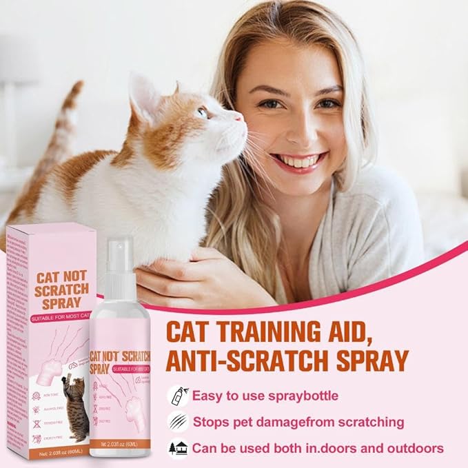 Cat Deterrent Spray Indoor,Natural Cat Repellent Spray for Furniture Protection,Safe Natural Training Aid to Stop Scratching,Safely Stops Urine Marking, Pee Everywhere
