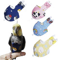 Bird Diaper Protective Parrot Nappy - 4 Pack, Reusable Flight Suit with Waterproof Inner Layer, Adjustable Shoulder Straps, Washable Cute Urine Wet Suit for Parakeet Conure (S)
