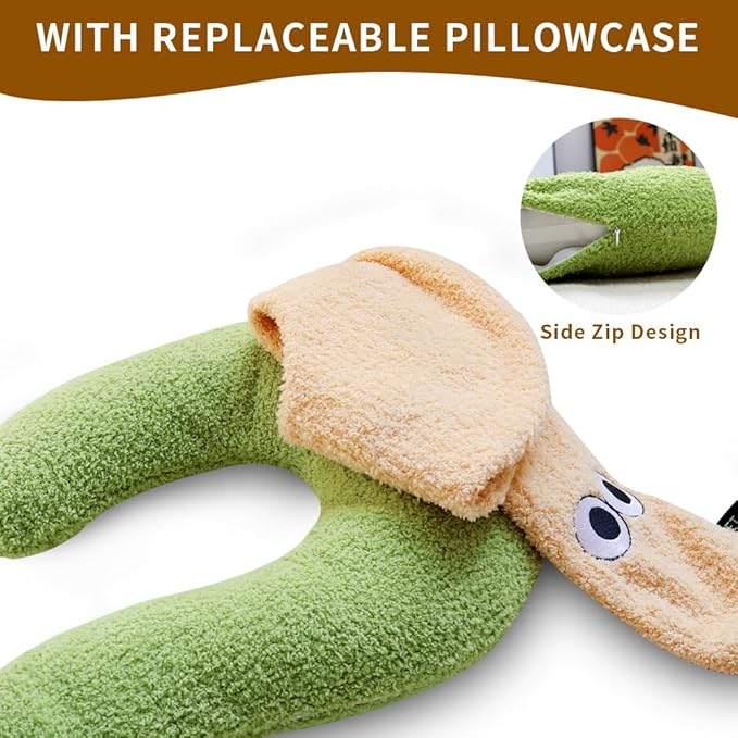 Dog Pillows, 2pcs Pillowcase, Calming Dog Pillow, Side Zip with Replaceable Pillowcase, Soft Neck Support for Deep Sleep, Washable Pet Bed Pillow for Small/Medium/Large Dogs and Cat (M)