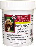 Styptic Kwik Stop Dog Cat Bird Ferret Helps Stop Bleeding Fast Powder Gel Pads or Swabs (1.5 oz Powder)