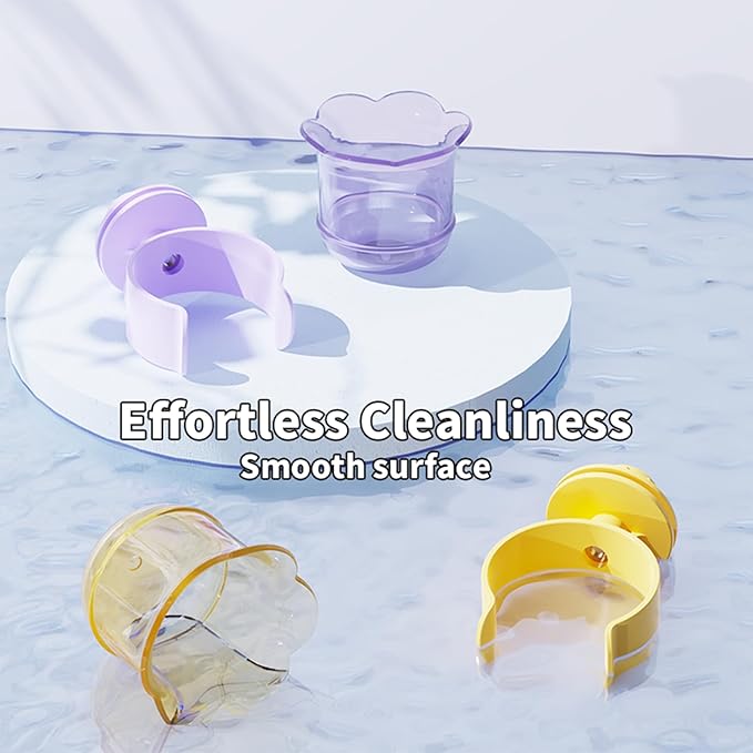 2pcs/4pcs PET Bird Bowls with Clamp, Bird Cage Feeder, Durable Water Bowl, Feeding Cups, Water Feeder for Cockatiel, Parakeet, Macaw, Finches, Lovebirds, Small Animals Gray (Yellow, 4pcs)