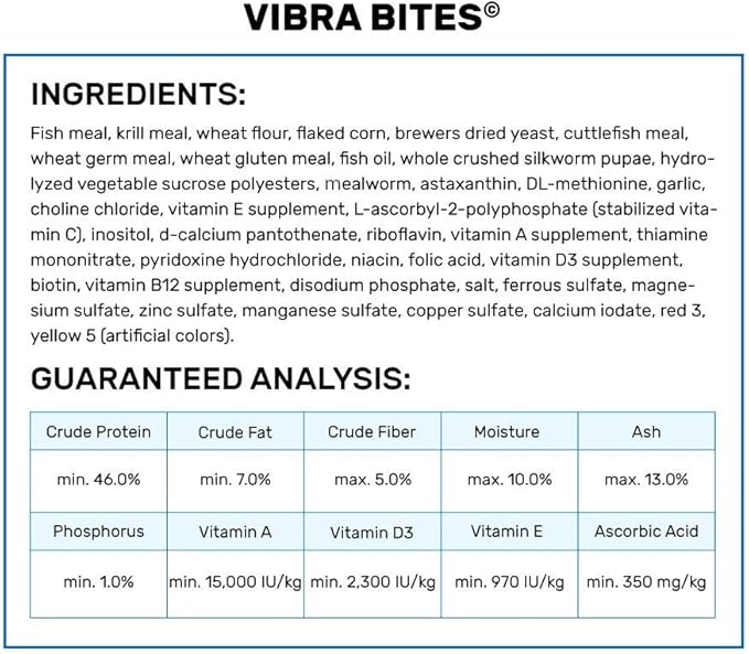 Hikari HK22266 2.2 Pound Vibra Bites Tropical Fish Food 2.2 lb (1kg) Red