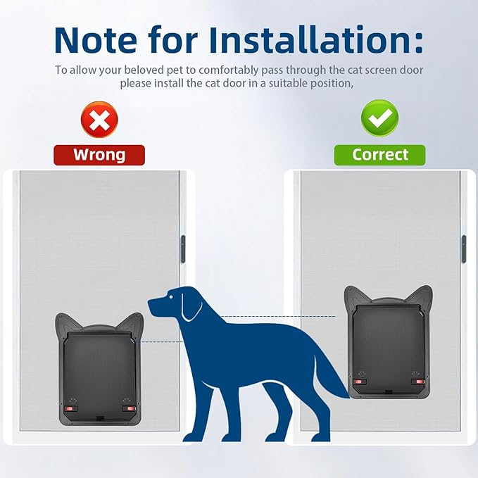 Pet Screen Door for Small Dogs & Cats - Heavy Duty Magnetic Lockable Flap, Inside Door 8.59x6.62inch, Easy Install for Sliding Glass/Patio Doors Screen, Scratch-Resistant & Security Latch (Size M)
