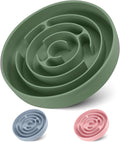 Coomazy Extra Large Slow Feeder Bowl, Silicone Dog Bowl with Suction Cups, Slow Feeder & Non-Slip Design, Boredom and Anxiety Reducer, Suitable for Large Dogs, Avocado Green, 5 Cup