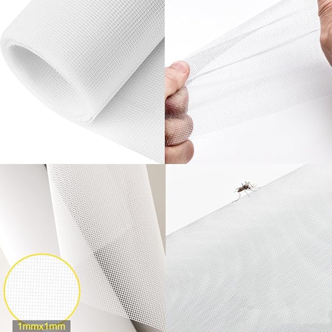 Cat Balcony Net Window Screen Mesh with Zipper Opening,Cat Safety Net Anti-Falling Netting for Balcony Window,Anti-Mosquito Insect Fly Screen Fiberglass Mesh (Black,47x59inch)