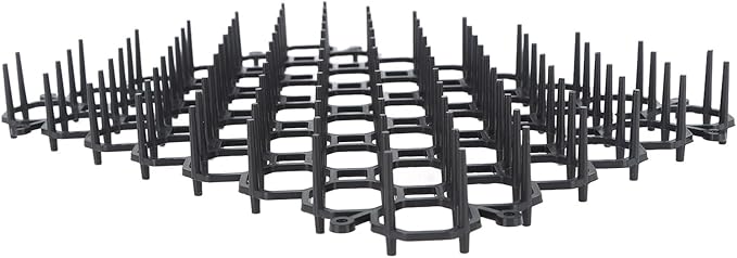 12Pcs Cat Deterrent Mat, Anti Cat Dog Network with Spikes, Indoor Outdoor Training Plastic Spike Mat for Keeping Away Cats Dogs, Protecting Plants Furniture Cars Sofas