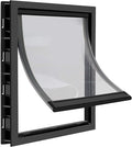 CEESC Large Dog Door with Soft Transparent Magnetic Flap and Snap-in Closing Panel, Premium PVC Plastic Pet Door for Large Dogs(XL,Black)