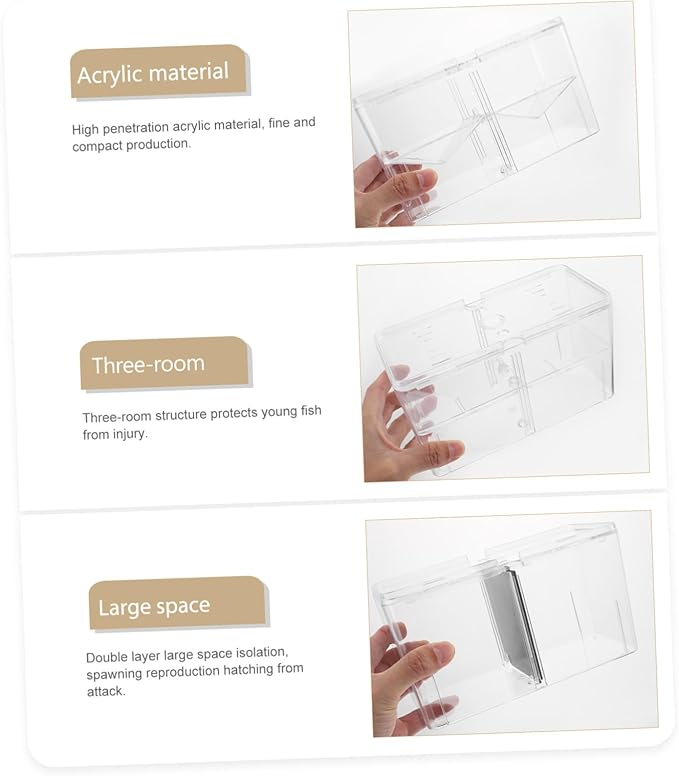 Multifunctional Fish Breeding Isolation Box Transparent Hatchery Tank for Fry Breeding Aquarium Container for Fish Care and Monitoring