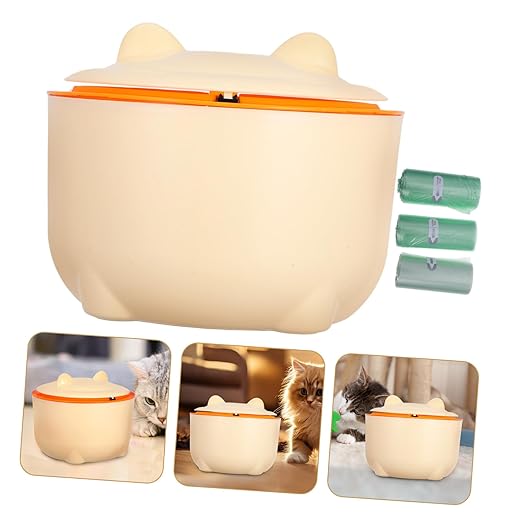 Toyvian 1set Cat Litter Disposal Bin with Capacity Odor-Containment Trash Can for Pet Waste Includes Trash Bags Easy One-Button Operation for Home Use