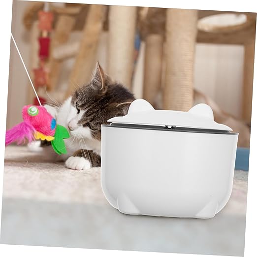1set Cartoon Desktop Trash Can with Lid Enclosed Cat Litter Box for Easy Disposal Button Operation Includes Trash Bags for Home and Office Use