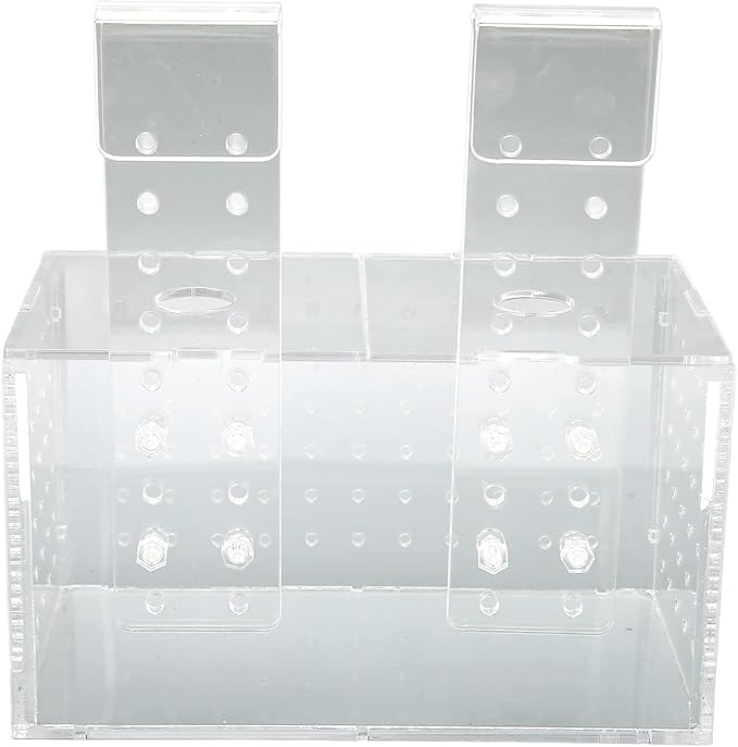 Fish Breeding Isolation Box Acrylic Aquarium Hatchery Transparent with Adjustable Hook - High Visibility, Secure Lid, Suitable for Small Fish Tank Use (17 * 9 * 10CM)
