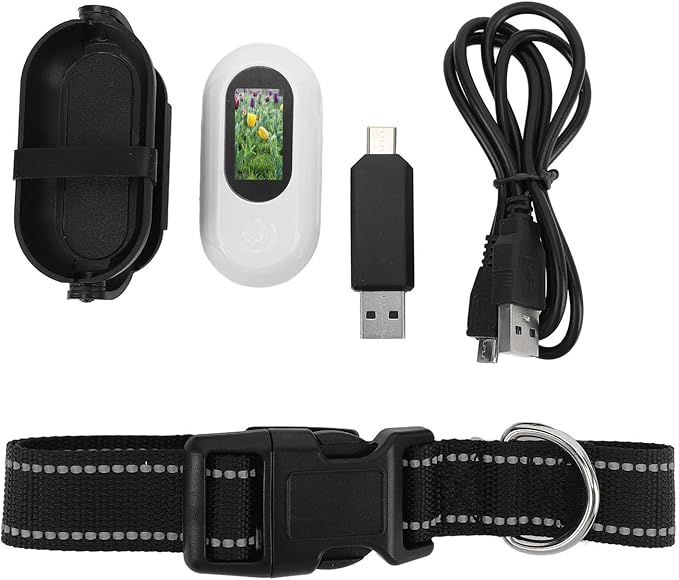 Cat Camera Collar, Pet Collar Camera with Memory Card, HD 1080P Wire Less Dog Tracker Camera Adjustable Mini Action Camera for Video Records (128GB)