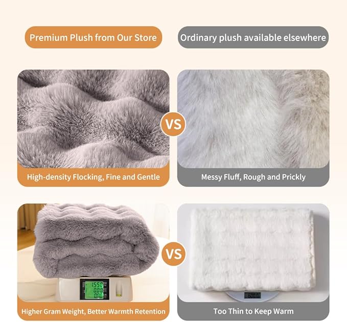 Self-Warming Cat Blanket for Indoor Cats & Small Dogs, Dual-Side Sherpa Plush Throw, Anti-Static Shared Couch Mat for Crate & Travel, Machine Washable No Shrink, 28x22 Inch Gray