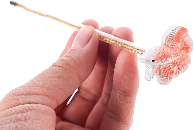 Fish Training Wand for Betta Starter Betta Kits Tail Training Aquariums Wand Betta Fish Wand Fishtank Decoration Fish Training Toy Resin Fish Toy Fish Training