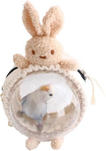 MANON ROSA Bird Carrier Backpack – Breathable Travel Bag with Clear Dome, Cute Cozy and Lightweight for Small Parrots Parakeet Lovebirds Budgie Cockatiel Sugar Gliders Hamsters Rabbits (Rabbit,Small)