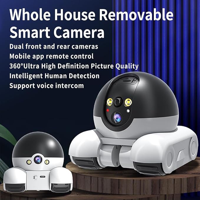 Pet Cameras Indoor with Phone App, 1080p Dual Lens, P 360°/T 90° Rotation Monitoring, 2-Way Talk, Night Vision, Motion Detection, Video Recording (WiFi, 128GB)
