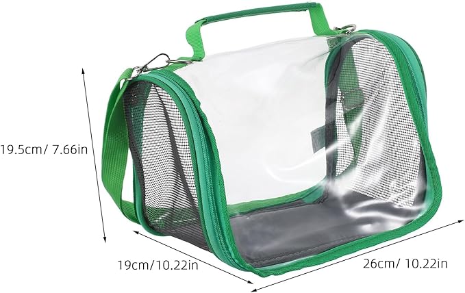 SUPVOX Portable Small Bird Travel Cage Carrier Lightweight Green Mesh Bag for Budgie Parrot Cockatiel Outdoor Picnic and Vacation Pet Transport