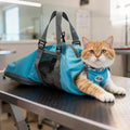 Cinf Cat Nail Clipping Cleaning Grooming Restraint Bag No Scratching Biting for Bathing Nail Trimming Injecting Examining(Blue,S)