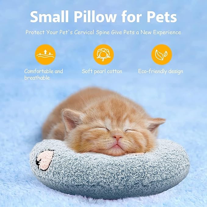 Calming Pillow for Dogs, Soft Dog Bed Pillows Pet Neck Pillow, Dog Calming Pillows for Small Dogs Ultra Soft Fluffy Pet Calming Toy Half Donut Cuddler (H)