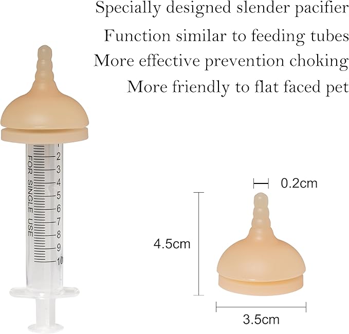Puppy Bottles,Silicone Feeding Nipple and Syringes for All Breed of Puppies and Other Animals Dongdong pet