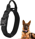 Dog Tactical Collar Military Dog Training Collar Control Handle and Heavy Metal Buckle for Medimum Large Dog Training Behavior Aids Black L