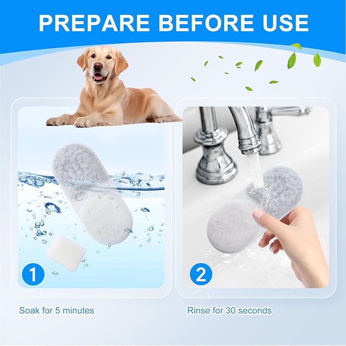 Dog Fountain Filter Replacement Compatible with MAILOFY 14L/3.7Gal Stainless Steel Dog Water Bowl, 4-Layer Filter System with Carbon & Sponges for Cat Water Fountain Filter Replacement 12PCS