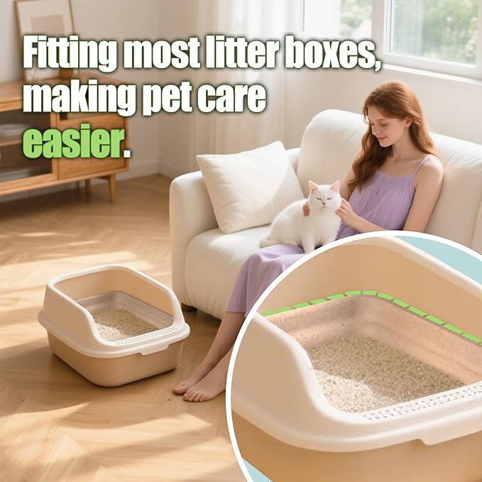 Disposable Litter Boxes for Cats Large: 6-Pack Leak-Proof Sustainable for Indoor/Travel Use Standalone or as Liner 17.5'' x 13.5''