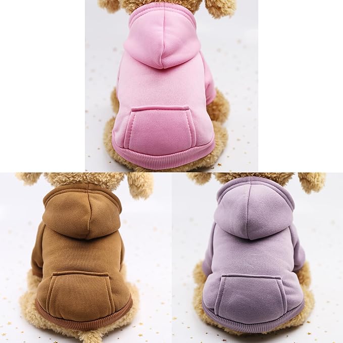 TAPBULL Dog Dresses, Fashionable Pet Dog Sweatshirt Clothes in Light Colors, Cute Cat Birthday Dress Outfit (Pink/Purple/Coffee 3-Pack), X-Large