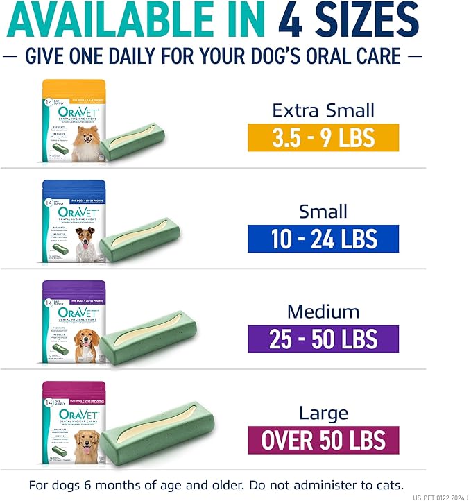 ORAVET Dental Chews for Dogs, Oral Care and Hygiene Chews (Large Dogs, Over 50 lbs.) Pink Pouch, 30 Count (Pack of 1)