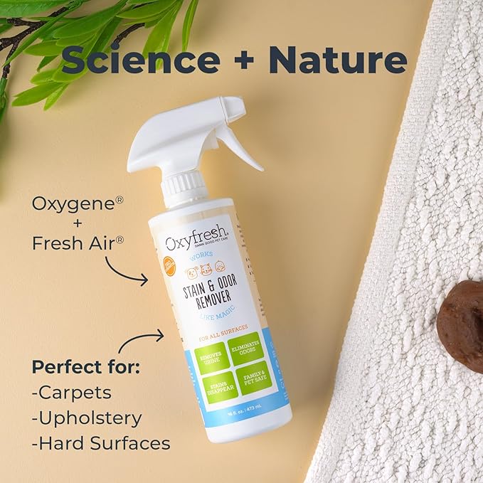 Oxyfresh Strong Carpet Stain Remover & Cleaner Spray – Advanced Pet Urine Odor Eliminator for Entire Home - Fast Acting Dog & Cat Urine Neutralizer