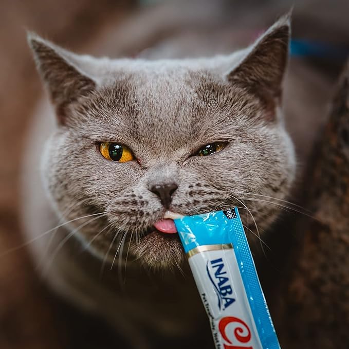 INABA Churu Cat Treats, Grain-Free, Creamy Purée Cat Treat/Topper, Tuna & Chicken Variety
