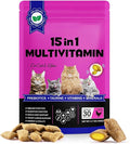 15-in-1 Multivitamin Cat Treats for Indoor Cats, Taurine, Omega Fatty Acids & Beta-Glucans Support Immune, Digestive, Skin & Coat Health – with Prebiotics & Essential Minerals | for Kittens&Adult Cats