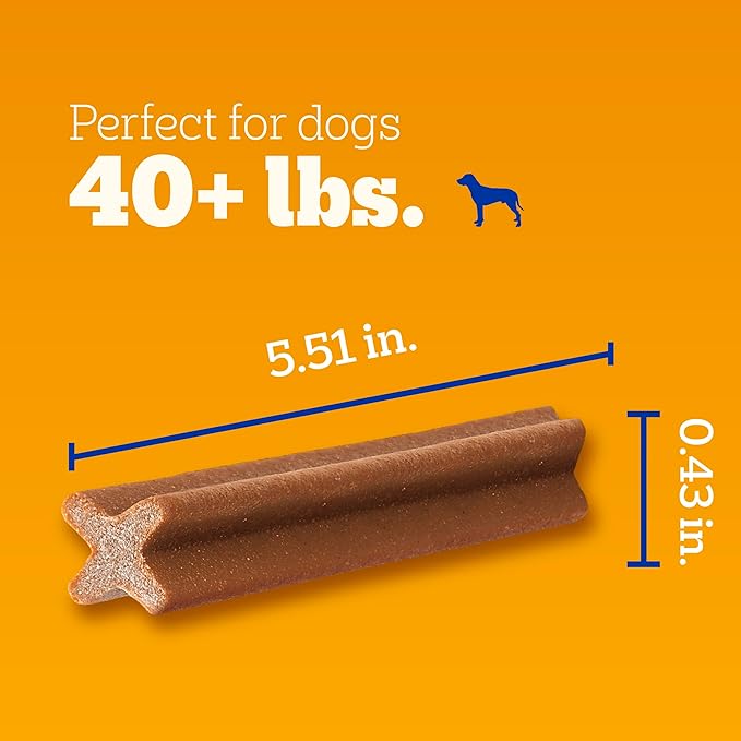 Pedigree Dentastix Dog Dental Treats, Large Breed Dog Treats, Beef Flavor, 1.67 lb. Bag (32 Treats Total)
