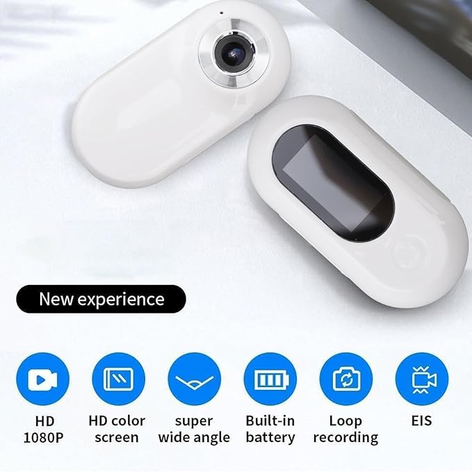 POCREATION 1080P Pet Collar Camera, HD Mini Action Camera with 0.96 Inch LCD Display for Dog Cat Outdoor Indoor Video Recording