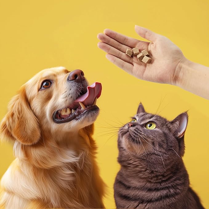 Jungle Calling Freeze Dried Cat Treats, 9.17 oz Single Ingredient Duck Meat for Cats Puppy Dogs, High Protein Food Topper Cube Healthy Dog Treat, Rawhide Free Snacks for Training Bites (Pack of 2)