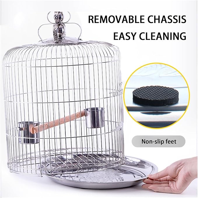 Aimery Bird Cage，Stainless Steel Birdcage，Small Bird cage，Bird Cages for Parrots，Travel Bird Cage，Bird Travel cage (Size : V40G)